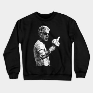 Anthony Bourdain middle finger pose Crewneck Sweatshirt